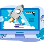 Illustration of fast website optimization by Reach Amplified, emphasizing efficient web design with high speed.
